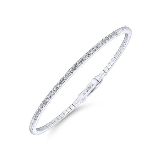 14K White Gold Diamond Bangle – BG3716-62W45JJ-Gabriel & Co.-Renee Taylor Gallery