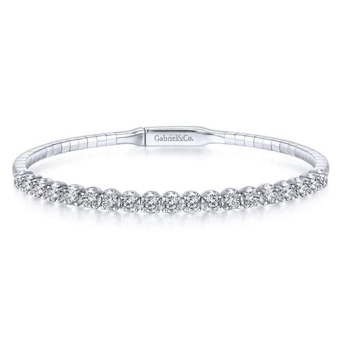 14K White Gold Diamond Bangle – BG3976-62W45JJ-Gabriel & Co.-Renee Taylor Gallery