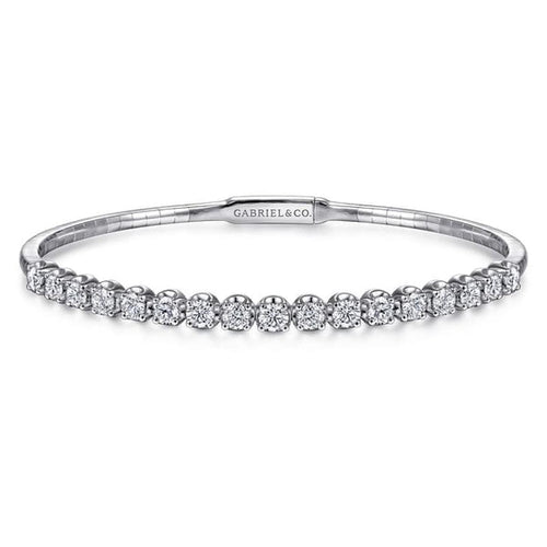 14K White Gold Diamond Bangle – BG3977-62W45JJ-Gabriel & Co.-Renee Taylor Gallery