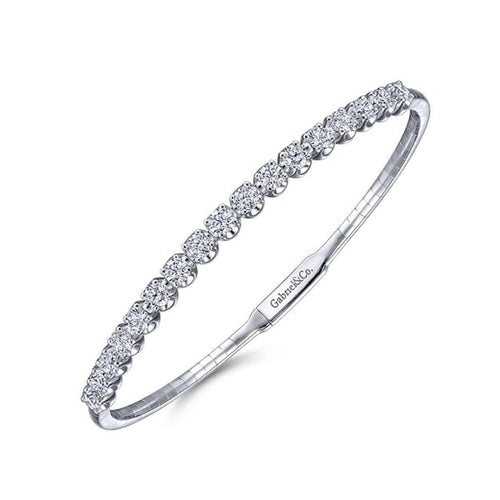 14K White Gold Diamond Bangle – BG3977-62W45JJ-Gabriel & Co.-Renee Taylor Gallery