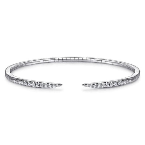 14K White Gold Split Diamond Spike Bangle – BG3912-62W45JJ-Gabriel & Co.-Renee Taylor Gallery
