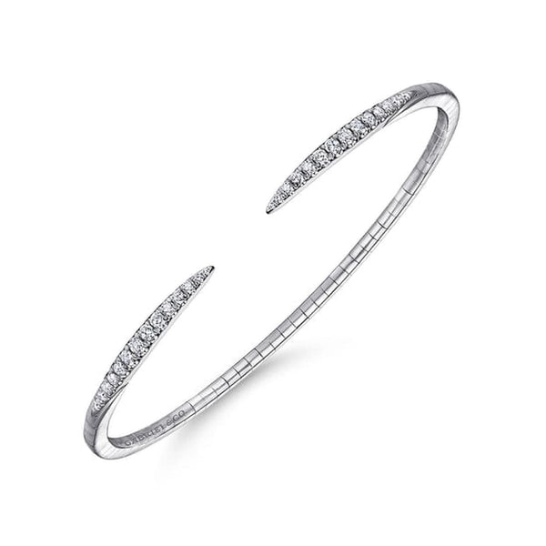 14K White Gold Split Diamond Spike Bangle – BG3912-62W45JJ - Gabriel & Co.