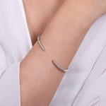 14K White Gold Split Diamond Spike Bangle – BG3912-62W45JJ-Gabriel & Co.-Renee Taylor Gallery