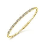 14K Yellow Gold Alternating Baguette and Round Diamond Bangle Lusso Collection - BG4219-62Y44JJ-Gabriel & Co.-Renee Taylor Gallery