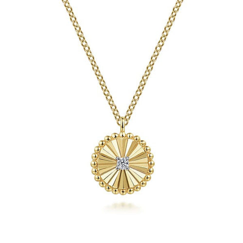 14K White & Yellow Gold Bujukan Diamond Cut Pendant Necklace - NK6862M45JJ-Gabriel & Co.-Renee Taylor Gallery