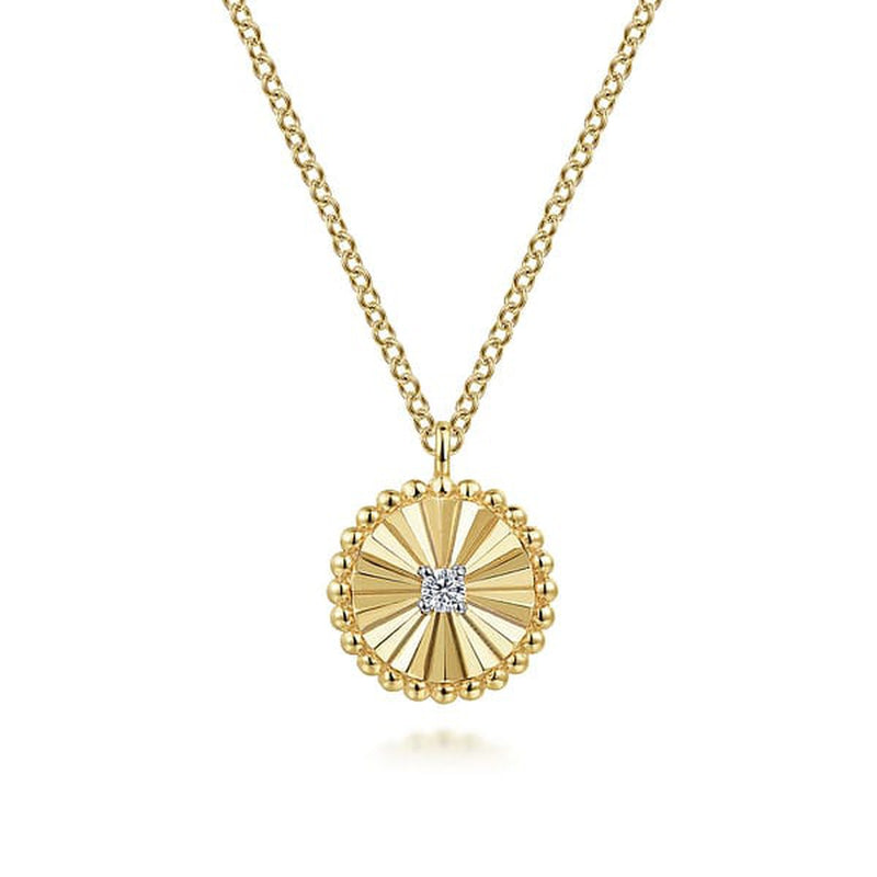 14K White & Yellow Gold Bujukan Diamond Cut Pendant Necklace - NK6862M45JJ-Gabriel & Co.-Renee Taylor Gallery