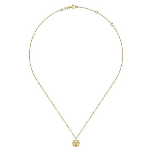 14K White & Yellow Gold Bujukan Diamond Cut Pendant Necklace - NK6862M45JJ-Gabriel & Co.-Renee Taylor Gallery