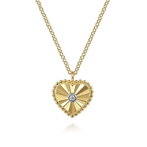14K Yellow Gold Diamond Heart Pendant Necklace – NK7063M45JJ-Gabriel & Co.-Renee Taylor Gallery