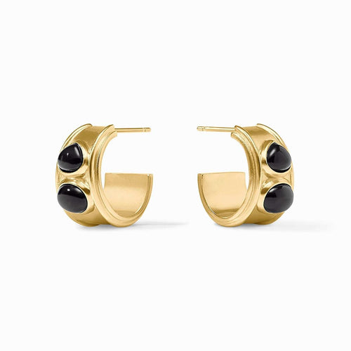 Dolce Stone Hoop Earrings-Obsidian Black - HP126GBO-Julie Vos-Renee Taylor Gallery