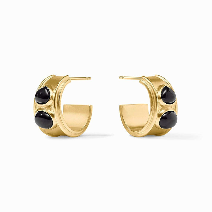 Dolce Stone Hoop Earrings-Obsidian Black - HP126GBO-Julie Vos-Renee Taylor Gallery