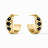 Dolce Stone Hoop Earrings-Obsidian Black - HP126GBO-Julie Vos-Renee Taylor Gallery