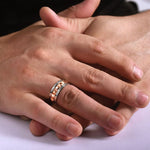 14K White-Rose Gold 8mm - Grommet Inlay Men's Two Tone Wedding Band - MBH0161-80T4JJJ-Gabriel & Co.-Renee Taylor Gallery