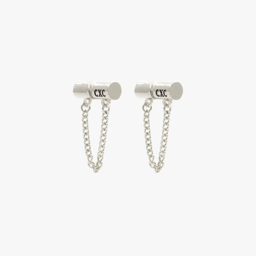Chained Earrings - Silver Plated - E0075 MET00-CXC-Renee Taylor Gallery