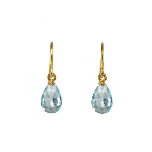 Faceted Blue Topaz 24K Gold Vermeil Earrings-Joyla-Renee Taylor Gallery