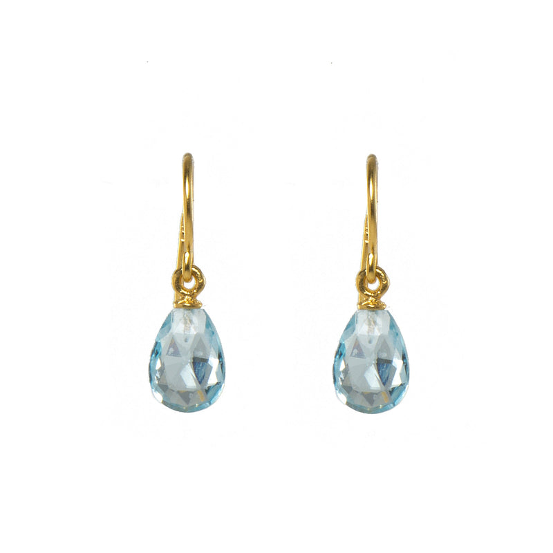 Faceted Blue Topaz 24K Gold Vermeil Earrings-Joyla-Renee Taylor Gallery