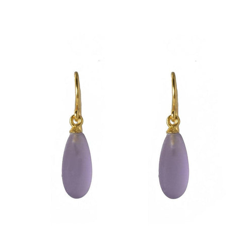 French Wire Matte Drop Earrings Fair Trade Gold - E01-048M-Joyla-Renee Taylor Gallery
