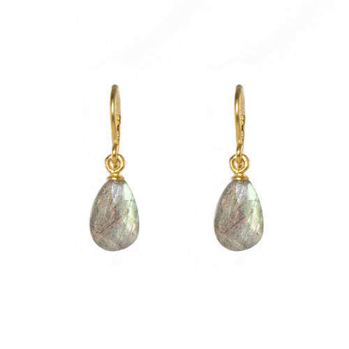 Faceted Labradorite Drop 24K Gold Vermeil Earrings-Joyla-Renee Taylor Gallery