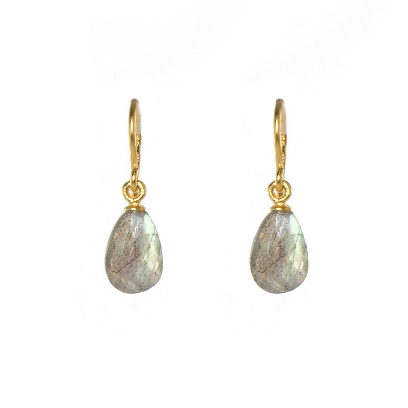 Faceted Labradorite Drop 24K Gold Vermeil Earrings-Joyla-Renee Taylor Gallery