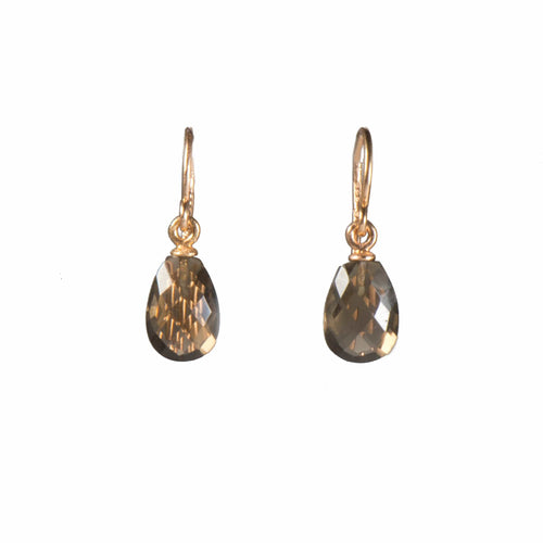Faceted Smoky Quartz 24K Gold Vermeil Earrings-Joyla-Renee Taylor Gallery