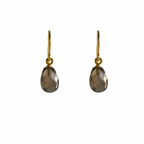 Faceted Smoky Quartz 24K Gold Vermeil Earrings-Joyla-Renee Taylor Gallery