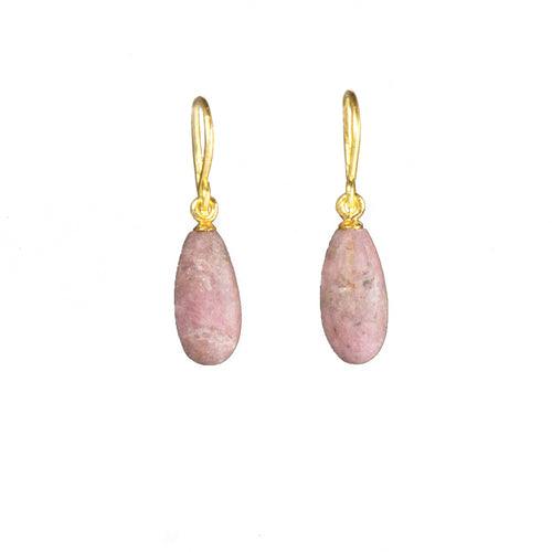 Matte Rhodonite 24K Gold Vermeil Earrings-Joyla-Renee Taylor Gallery