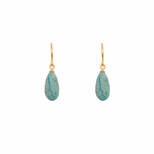 Chrysocolla 24K Fair Trade 24K Gold Vermeil Earrings-Joyla-Renee Taylor Gallery