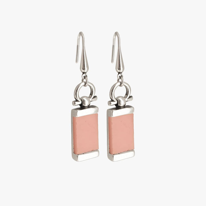 Omega Alejandra Earrings - Silver Plated, Pink Methacrylate - E0105 MKR00-CXC-Renee Taylor Gallery