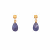 Cube Tanzanite 24K Gold Vermeil Earrings-Joyla-Renee Taylor Gallery