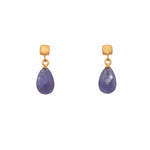 Cube Tanzanite 24K Gold Vermeil Earrings-Joyla-Renee Taylor Gallery