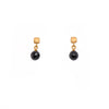 Cube Round Black Spinell 24K Gold Vermeil Earrings-Joyla-Renee Taylor Gallery