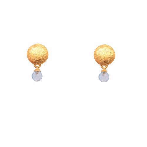 Moon Sky Blue Topaz Round Faceted 24K Gold Vermeil Earrings-Joyla-Renee Taylor Gallery