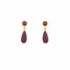 5Mm Garnet & 7X14Mm Ruby Matt 24K Gold Vermeil Earrings-Joyla-Renee Taylor Gallery