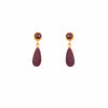 5Mm Garnet & 7X14Mm Ruby Matt 24K Gold Vermeil Earrings-Joyla-Renee Taylor Gallery