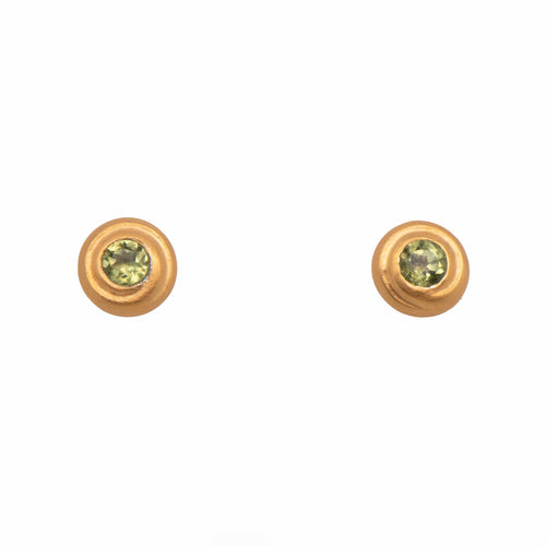 Gratitude Swirl Peridot 24K Gold Vermeil Earrings-Joyla-Renee Taylor Gallery