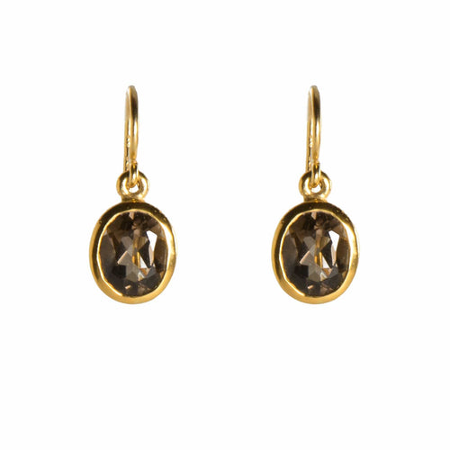Smoky Quartz 24K Gold Vermeil Earrings-Joyla-Renee Taylor Gallery