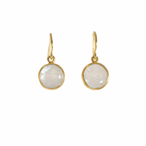 Faceted Round Rainbow Moonstone 24K Gold Vermeil Earrings-Joyla-Renee Taylor Gallery