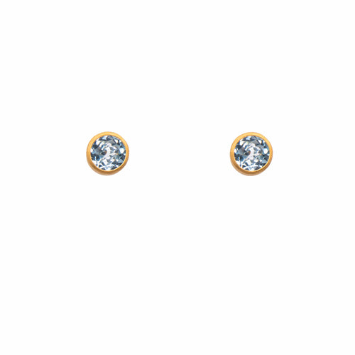 Signature Stud 6mm Sky Blue Topaz 24K Gold Vermeil Earrings-Joyla-Renee Taylor Gallery
