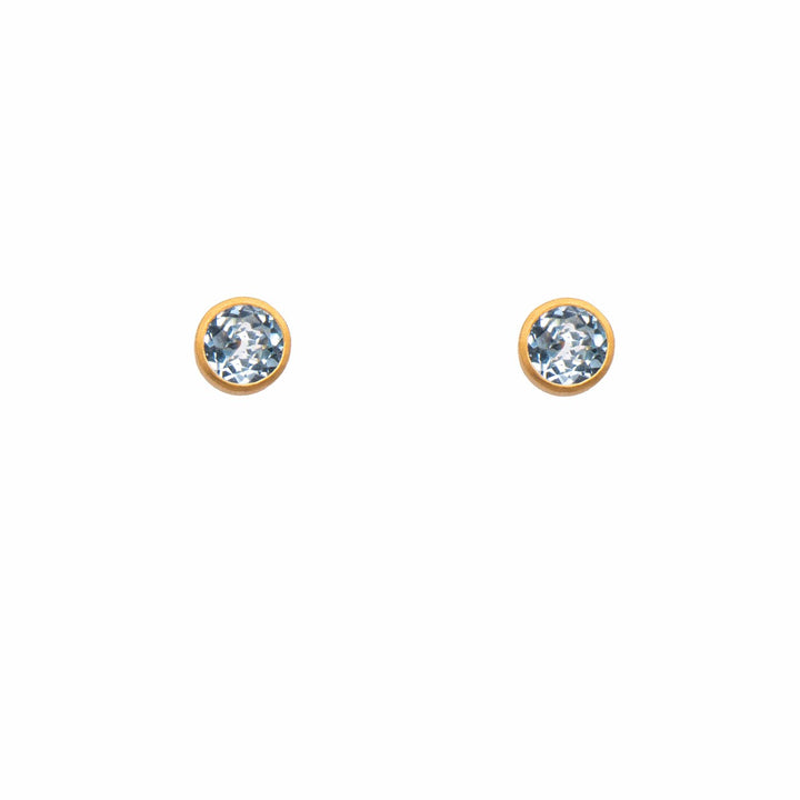 Signature Stud 6mm Sky Blue Topaz 24K Gold Vermeil Earrings - E2VTSB-Joyla-Renee Taylor Gallery