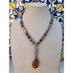 Faceted Agate Beads & Amber Necklace-Carol Kahn-Renee Taylor Gallery