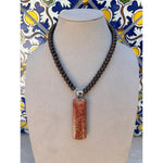 Red Creek Jasper & Brown Glass Bead Necklace-Carol Kahn-Renee Taylor Gallery