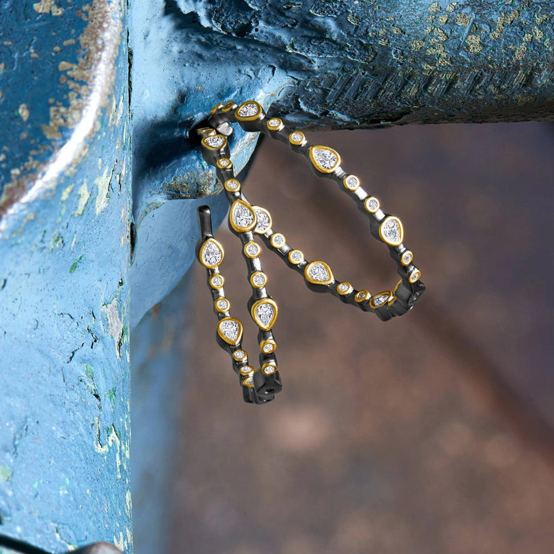 Signature Teardrop Hoop Earrings-YRZE020393B-14K-Freida Rothman-Renee Taylor Gallery