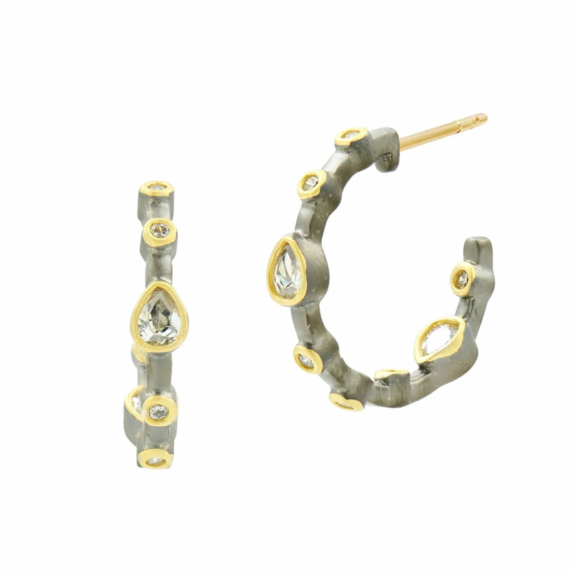 Signature Teardrop Hoop Earrings-YRZE020393B-14K-Freida Rothman-Renee Taylor Gallery