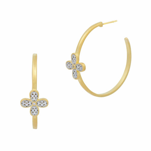 Blossoming Brilliance Hoop Earrings-AHPYZE24-14K-Freida Rothman-Renee Taylor Gallery