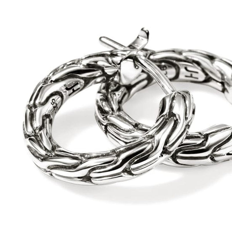 Essentials Silver Hoop Earrings 14mm - EB98922-John Hardy-Renee Taylor Gallery