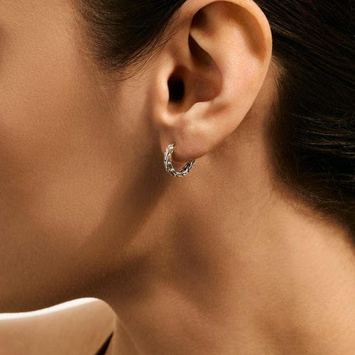 Essentials Silver Hoop Earrings 14mm - EB98922-John Hardy-Renee Taylor Gallery