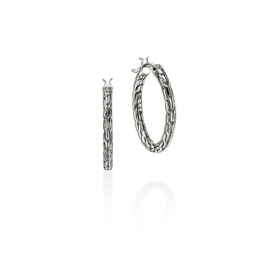 Essentials Silver Hoop Earrings 22mm - EB98923-John Hardy-Renee Taylor Gallery