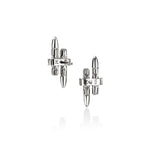 Spear Stud Earrings, Sterling Silver, Diamonds - EBP989562DI-John Hardy-Renee Taylor Gallery