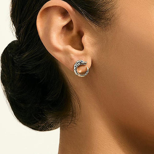 Naga Silver Stud Earrings with Blue Sapphires - EBS603731BSP-John Hardy-Renee Taylor Gallery
