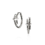 Spear Hoop, Sterling Silver, Black Sapphire Earrings - EBS986744BLS-John Hardy-Renee Taylor Gallery