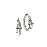 Spear Hoop, Sterling Silver, Black Sapphire Earrings - EBS986744BLS-John Hardy-Renee Taylor Gallery